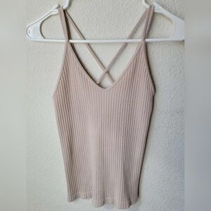 By Together Beige Ribbed Cami